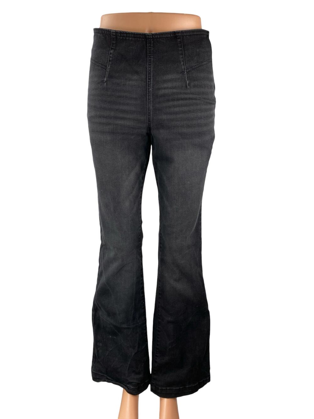 Knox Rose Women's Black High Waisted Y2k Boho Flared Bootcut Denim Jeans Size 4